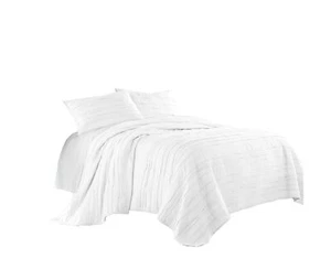 Chezmoi Collection Katy 3-Piece Solid Raw Edge 100% Cotton Pre-Washed Soft-Fi... - Picture 1 of 4