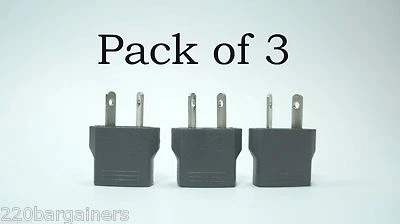 澳大利亚/新西兰插头适配器 3PK - 将美国插拔更改为 AUS/NZ 风格插头 — 第 1/4 张图片