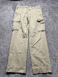 J. Crew Cargo Pants 34x34 Straight Leg Button Fly Cotton Khaki Y2k Wide Baggy - Picture 1 of 10
