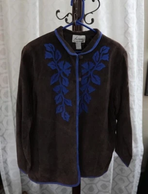 Linea by Louis Dell'Olio Plus Size 1X 100% Leather Suede Finish Jacket Brown - Image 1 of 4