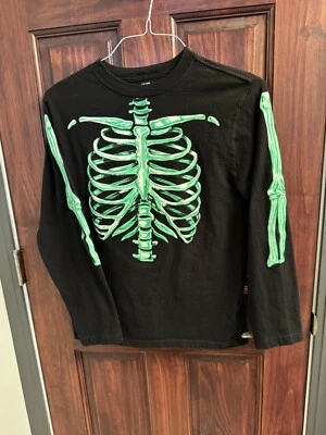 Brilla en la oscuridad Esqueleto 2XL Niños Camisa Halloween Talla XXL 18 Foto 1 de 4