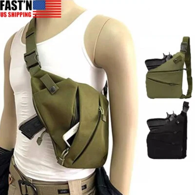 AUSMARTS_STORE Tactical Shoulder Sling Pistol Pouch Chest Pack Bag Concealed Carry Gun Holster