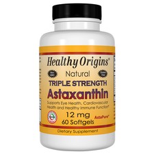 Astaxanthin, 12mg x 60 Softgels, Sehnenentzündung, Leber Spots-gesunde Origins