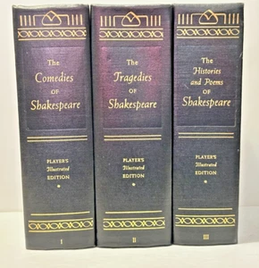 Shakespeare Comedies, Tragedies, Histories & Poems, Players Edition 3 Vol  1955 - Picture 1 of 6