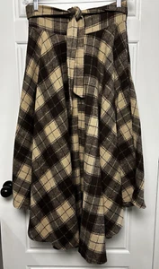 Schwerer karierter langer Rock aus Polyester - Damen Large - Bild 1 von 3