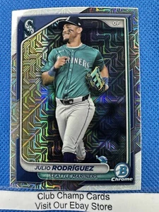 2024 #95 Julio Rodriguez Bowman Chrome Baseball Mega Mojo Refractor Mariners - Bild 1 von 2