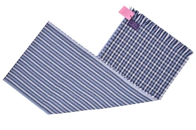 Bufanda de lana Seaward & Stearn nueva con etiquetas en rayas azules y grises y cuadros Foto 1 de 4