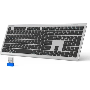 TECKNET Bluetooth Keyboard Rechargeable, 4-Device (2.4G+BT) Wireless Keyboard, F - Picture 1 of 6