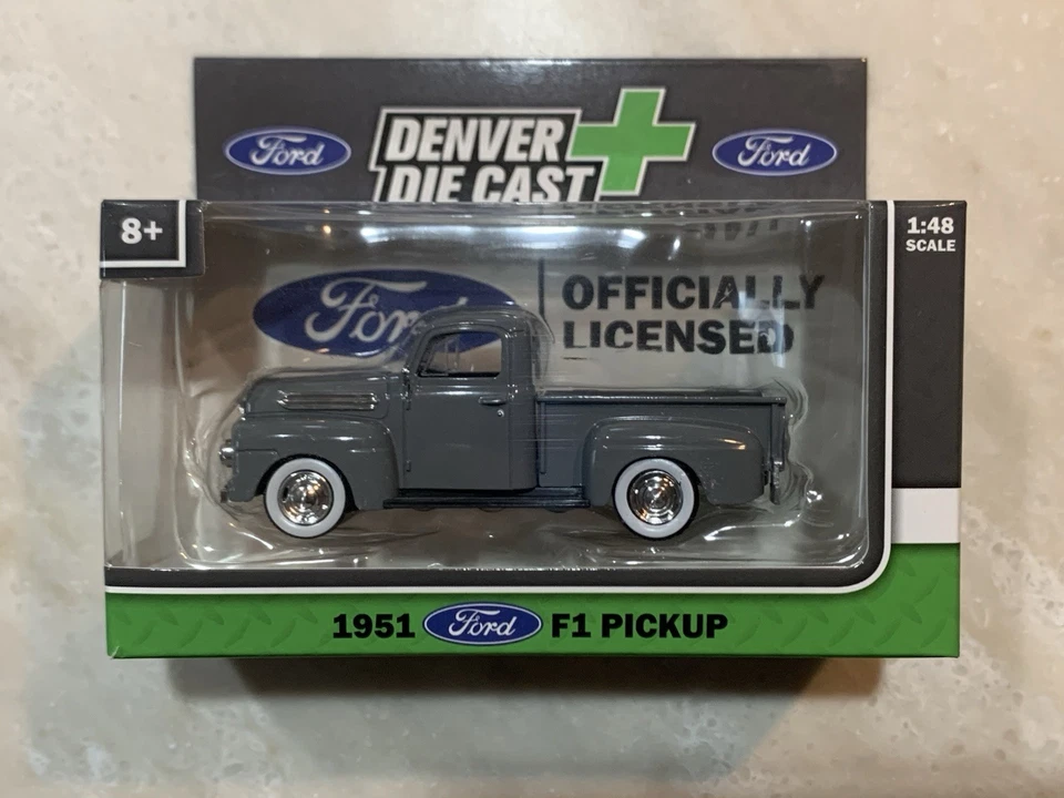 1951 FORD F-1 PICKUP GRAY W/ CHROME RIMS DIE CAST 1:48 O Scale Truck Car Vehicle - Image 1 of 1