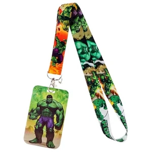 Personaje de cómic de Hulk con soporte de identificación llavero de cordón verde - Imagen 1 de 1