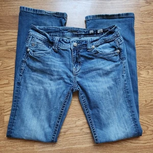 Miss Me Jeans Damen Größe 32 Bestickt Boot Cut Verwaschen Blau Denim JP5643B LESEN - Bild 1 von 13