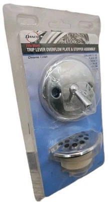 Danco 80977 Overflow & Stopper Assembly With Brass Body & Chrome Finish [58] - Image 1 of 4