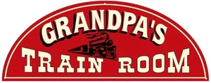 Grandpa’s Train Room 18” x 7” Metal Sign | Made in the USA | Gifts for Grandpa - Picture 1 of 3