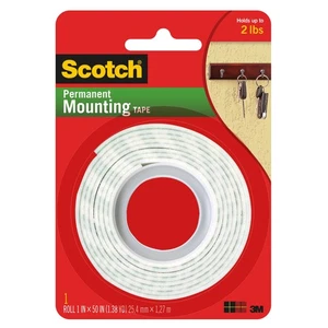 Scotch Indoor Double-Sided Mounting Tape (114): 1 in. x 50 in. (White) - Picture 1 of 2