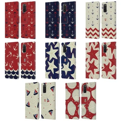 HEAD CASE DESIGNS MARINE PATTERNS 1 LEATHER BOOK CASE FOR SAMSUNG PHONES 1 - Image 1 of 4