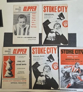 5 Vintage Stoke City Programs - Picture 1 of 1