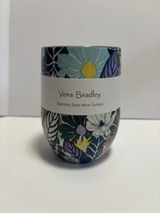 Vera Bradley Stainless Steel Wine Tumbler Floral Design NEW Great Gift! - Picture 1 of 3
