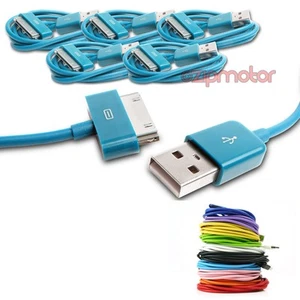 5X 6FT 30-PIN USB SYNC DATA POWER CHARGER AQUA BLUE CABLE IPHONE IPOD TOUCH IPAD - Picture 1 of 1