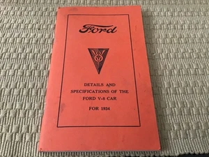 1934 FORD V8 DETAILS AND SPECIFICATIONS OF FOR V8 CAR - Picture 1 of 4