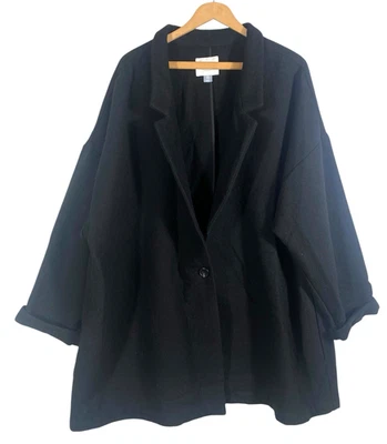 Old Navy Overcoat XXL 2X Womens Black Dressy Oversize Swing Business Old Money - Image 1 of 4