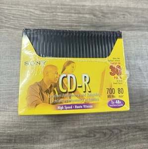 Sony CD-R 700 MB 80 min 30 Pack Slim Jewel Cases Brand NEW Sealed - Picture 1 of 5