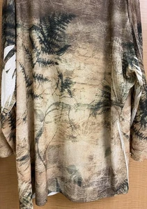 Cold Water Creek Fern And Earth V-Ausschnitt Tunika 1xl, gedämpft grün und braun - Bild 1 von 10