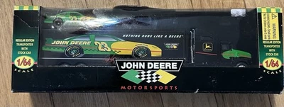 John Deere Transporter Stock Car 1/64 scale Chad Little 23 Nascar 1996 - Image 1 of 4