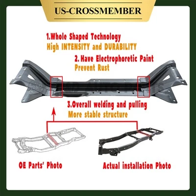 1980 - 1996 FRONT TANK MIDSHIP FRAME CROSSMEMBER FOR FORD F150 F250 F350 - Image 1 of 4