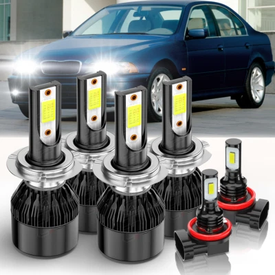 For BMW 525i 530i 540i 2001-2003 6X LED Headlight Bulbs Hi Lo Beam Fog Light - Image 1 of 4