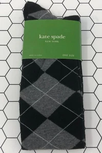 Kate Spade Damensocken O/S kniehoch schwarz grau Argyle pink Baumwollmischung neu mit Etikett - Bild 1 von 3
