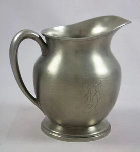 BRS Bernard Rice Sons kleiner Zinn Sahnekrug B212 5" hoch um 1910 Monogramm - Bild 1 von 6
