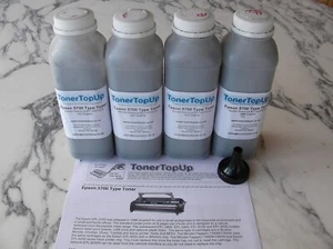 Four Bottles Toner Refill for Epson EPL-5700 5800 Pagepro 1350W 4518512 non-OEM - Picture 1 of 2