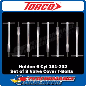 Set of 8 Holden 6 CYL 161 179 186 202 Chrome Steel Valve Cover T-Bar Bolts - Picture 1 of 2