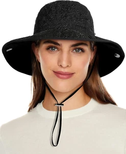 Waterproof Bucket Rain Hat for Women Wide Brim Summer UPF50+ Cowboy Sun Hat Men - Picture 1 of 12