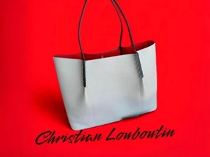 Christian Louboutin Cabarock Large Leather Tote Gray (13684718) - Picture 1 of 8