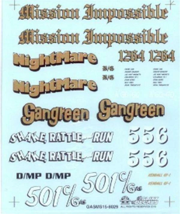 Slixx 8029 Gasser Mini Sheet #15 1/24 1/25 Drag waterslide decal - Image 1 of 1