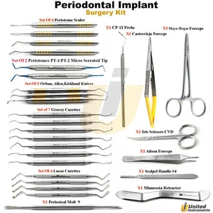 Kit básico de cirugía periodontal recesión de encías cirugía ligamentos periodontales posteriores CE - Imagen 1 de 14