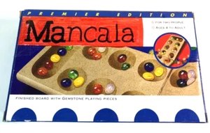 MANCALA Solid Wood Folding Board Game w/ 48 Gemstone Pieces- 18003 Cardinal 2000 - Picture 1 of 5