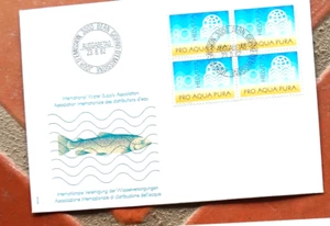 Switzerland PURE WATER FISH STAMP BLOCK 1982 FDC VF UNADDR - Picture 1 of 1