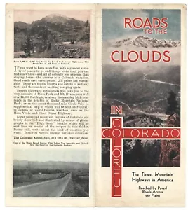 STRADE VINTAGE PER LE NUVOLE IN COLORADO COLORATO, BROCHURE PIEGHEVOLE, MAPPE E INFO - Foto 1 di 2