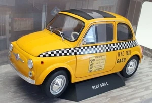 Solido 1/18 Scale Diecast S1801407 - 1965 Fiat 500 L Taxi NYC - Yellow - Imagen 1 de 5