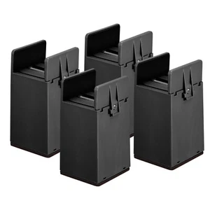 4Pcs 4" Bed Risers Furniture Risers for Furniture Thickness 0.39-1.96" Black - Picture 1 of 8
