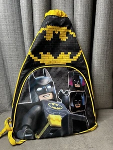 LEGO Batman Movie Drawstring Backpack Cinch Bag Yellow & Black - Picture 1 of 10