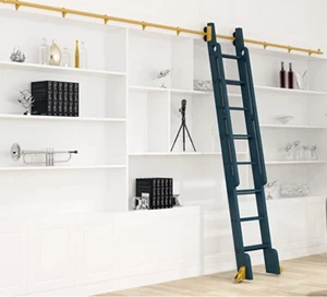 DIYHD Golden Surface Round Tube Sliding Library Hardware(No Ladder) - Picture 1 of 18