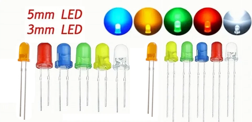 3mm,5mm Led Select color and quantity.  BRIGHT Bulbs Shipped from the east coast - Image 1 of 1