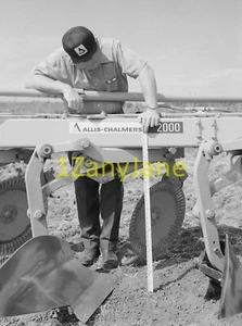 AC375 Allis Chalmers FARMING MEDIA ARCHIVES 4x5 Negative Farmer in the Field - Picture 1 of 2