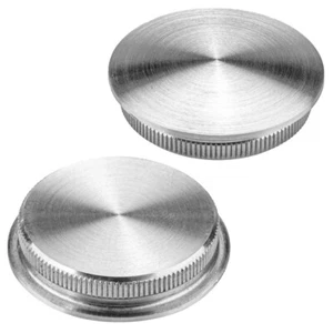Acero Inox Tapa Final Macizo V2A Pulido Ligero Arqueado Con Moleteado - Imagen 1 de 6