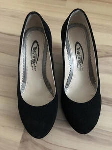 Keilabsatz Schuhe Samt schwarz Größe 38 Top Zustand Nur Einmal Getragen - Bild 1 von 3