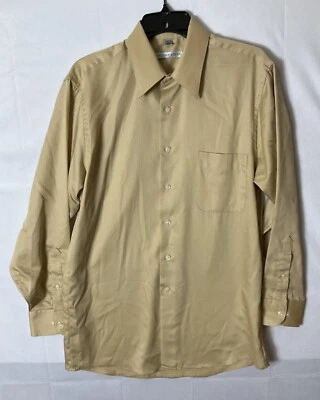 Camisa social masculina Geoffrey Beene cetim 15.5 32/33 bege - Imagem 1 de 4
