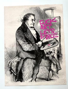 Pure Evil Art Print Signed 'F*ck Art Let's Dance' A/P - Picture 1 of 6